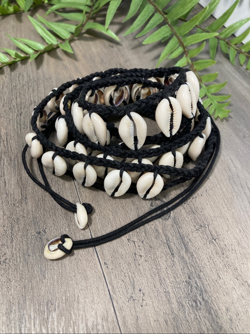 Cowrie Shell Braided Tie Belt Boho Beach Style